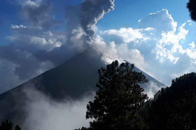 Acatenango Volcano Overnight Hike - Basecamp life near the tree line, including fire pit and meals