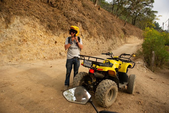 Antigua ATV Mountain Adventure - Entering The day at Simoon Tours, helmets on and agreements signed