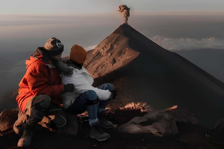 From Antigua: Adventure, 2-Day Hiking to Acatenango Volcano - The base camp ascent: steep steps, loose gravel, and altitude reality
