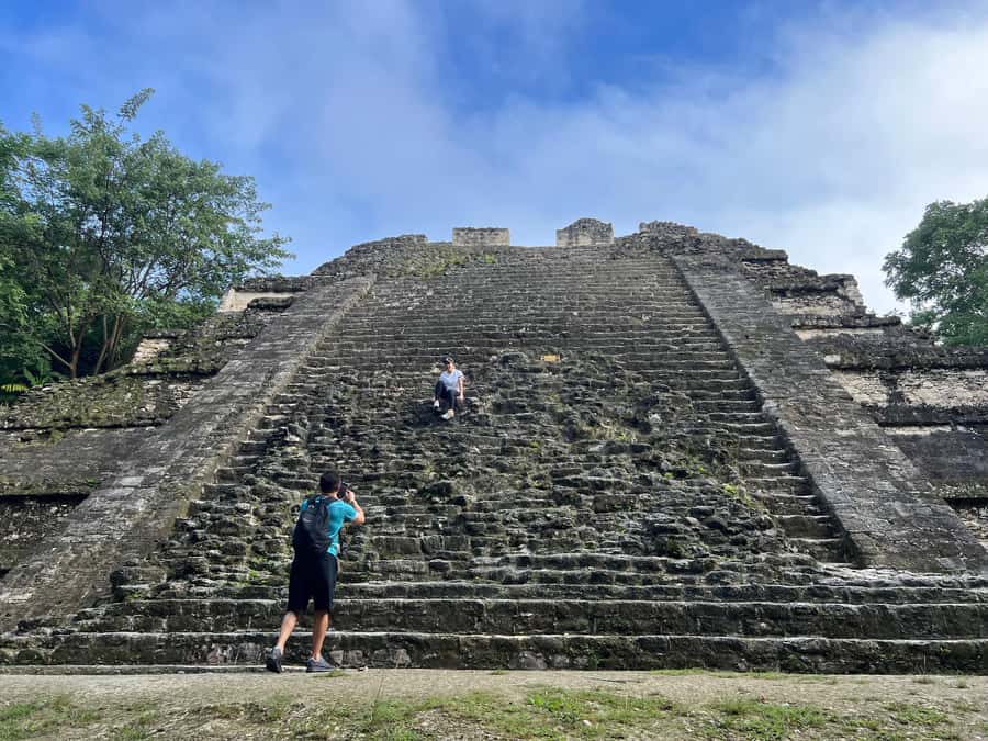 Tikal Sunset, Archeological focus and Wildlife Spotting - Temple V: rounded corners, north-facing oddness, and a clear skyline view